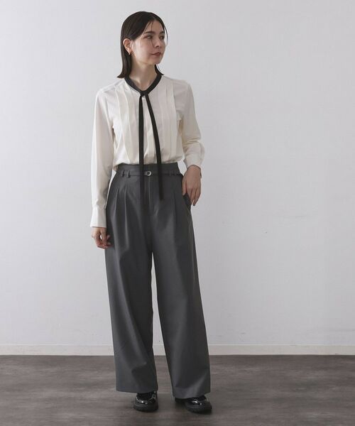 OPAQUE.CLIP / オペーク ドット クリップ パンツ | ベルト付きタックワイドパンツ【洗濯機OK】 | 詳細2