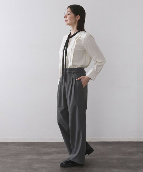 OPAQUE.CLIP / オペーク ドット クリップ パンツ | ベルト付きタックワイドパンツ【洗濯機OK】 | 詳細3