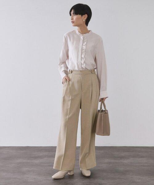 OPAQUE.CLIP / オペーク ドット クリップ パンツ | ストレッチタックワイドパンツ/セットアップ対応可【洗濯機OK】 | 詳細6