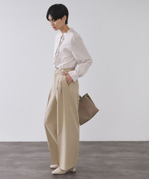 OPAQUE.CLIP / オペーク ドット クリップ パンツ | ストレッチタックワイドパンツ/セットアップ対応可【洗濯機OK】 | 詳細7