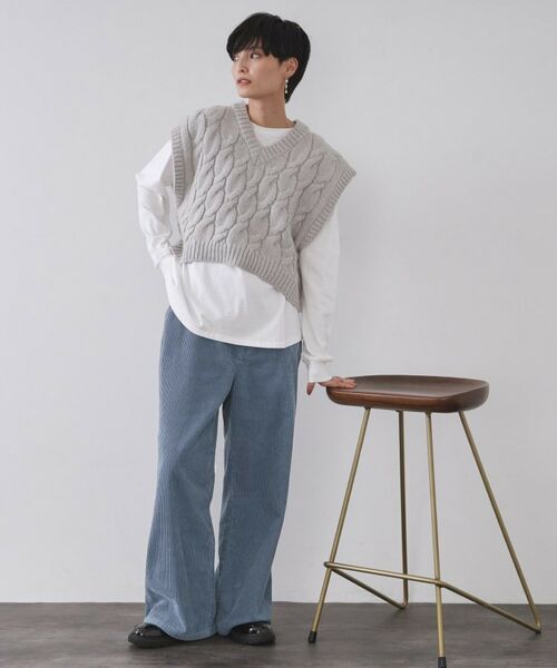 OPAQUE.CLIP / オペーク ドット クリップ パンツ | コーデュロイワイドパンツ【洗濯機OK】 | 詳細13