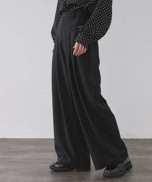 OPAQUE.CLIP / オペーク ドット クリップ パンツ | タックデザインワイドパンツ【洗濯機OK】 | 詳細1