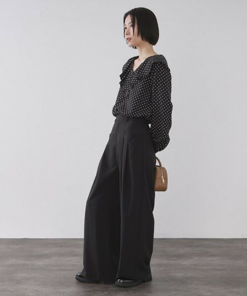 OPAQUE.CLIP / オペーク ドット クリップ パンツ | タックデザインワイドパンツ【洗濯機OK】 | 詳細3