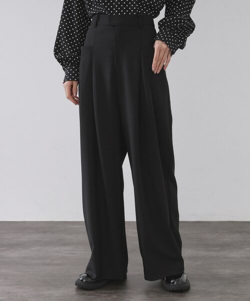 OPAQUE.CLIP / オペーク ドット クリップ パンツ | タックデザインワイドパンツ【洗濯機OK】 | 詳細9