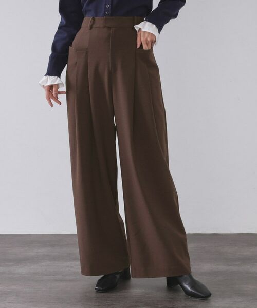 OPAQUE. CLIP/オペーク ドット クリップ タックデザインワイドパンツ【洗濯機OK】 ブラウン(044) 38(M) OPAQUE. CLIP/オペーク ドット クリップ タックデザインワイドパンツ【洗濯機OK】 ブラウン(044) 38(M)