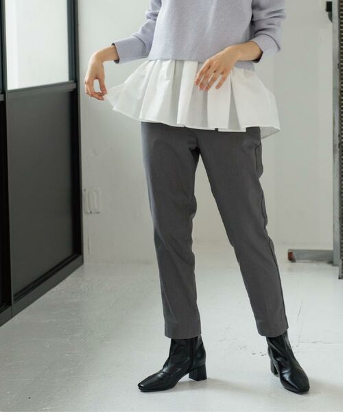 OPAQUE.CLIP / オペーク ドット クリップ パンツ | 裏起毛ハイストレッチイージーテーパードパンツ【洗濯機OK】(チャコールグレー(013))