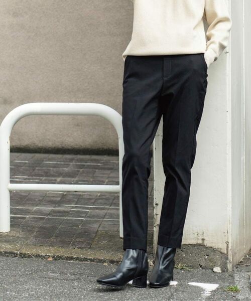 OPAQUE. CLIP/オペーク ドット クリップ 裏起毛ハイストレッチイージーテーパードパンツ【洗濯機OK】 ブラック(019) 38(M)