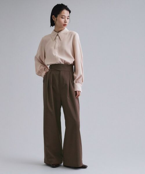 OPAQUE.CLIP / オペーク ドット クリップ パンツ | 【es】ハイウエストタックワイドパンツ【洗濯機洗い可】 | 詳細6