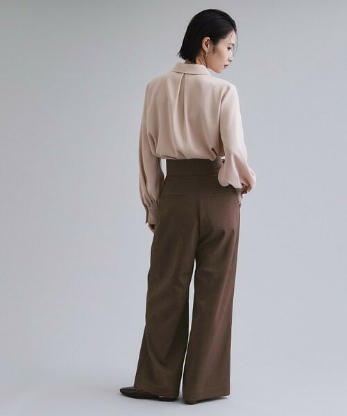 OPAQUE.CLIP / オペーク ドット クリップ パンツ | 【es】ハイウエストタックワイドパンツ【洗濯機洗い可】 | 詳細7