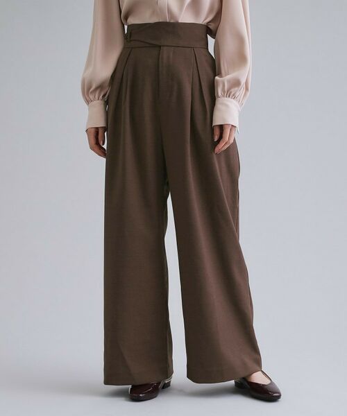 OPAQUE.CLIP / オペーク ドット クリップ パンツ | 【es】ハイウエストタックワイドパンツ【洗濯機洗い可】 | 詳細9