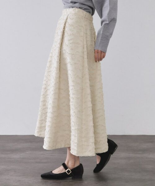OPAQUE.CLIP / オペーク ドット クリップ ロング・マキシ丈スカート | フェザージャカードタックフレアスカート【洗濯機OK】 | 詳細10