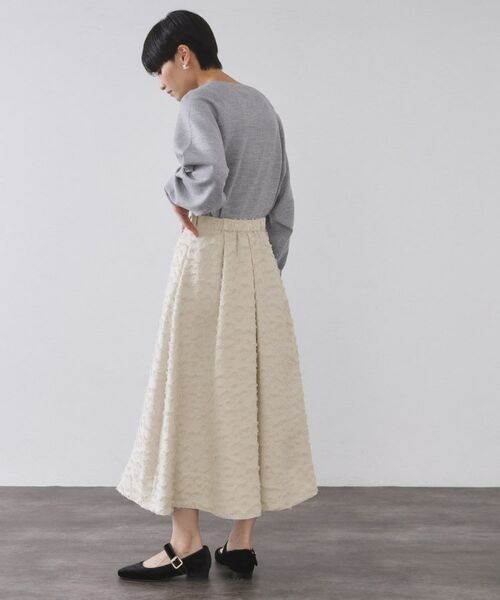 OPAQUE.CLIP / オペーク ドット クリップ ロング・マキシ丈スカート | フェザージャカードタックフレアスカート【洗濯機OK】 | 詳細2