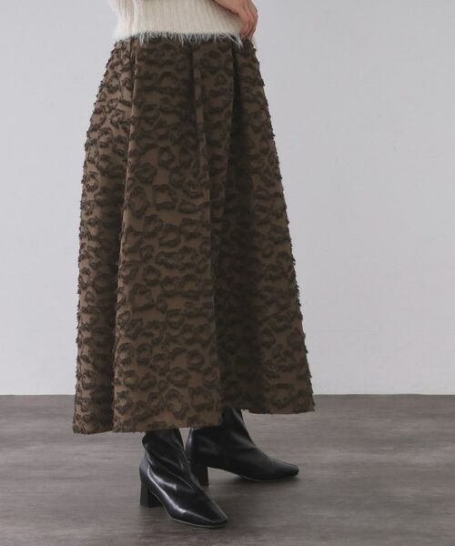 OPAQUE.CLIP / オペーク ドット クリップ ロング・マキシ丈スカート | フェザージャカードタックフレアスカート【洗濯機OK】 | 詳細5