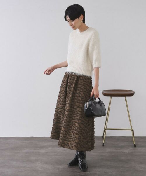 OPAQUE.CLIP / オペーク ドット クリップ ロング・マキシ丈スカート | フェザージャカードタックフレアスカート【洗濯機OK】 | 詳細6