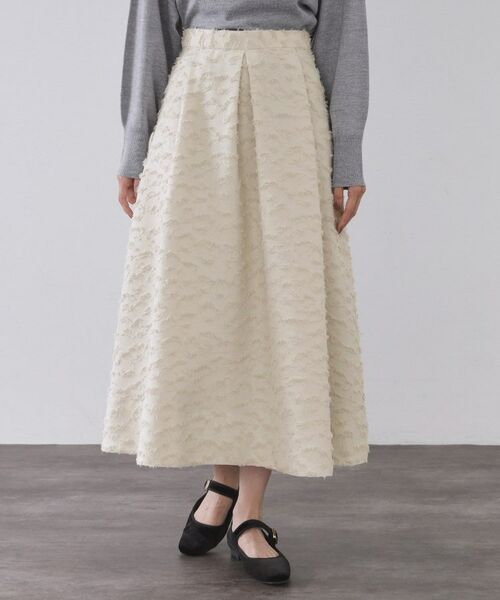 OPAQUE.CLIP / オペーク ドット クリップ ロング・マキシ丈スカート | フェザージャカードタックフレアスカート【洗濯機OK】 | 詳細9