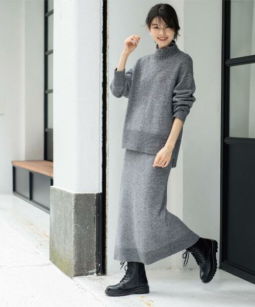 OPAQUE.CLIP / オペーク ドット クリップ ロング・マキシ丈スカート | ラメスパンコールナロースカート/セットアップ対応可【洗濯機OK】 | 詳細12