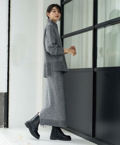 OPAQUE.CLIP / オペーク ドット クリップ ロング・マキシ丈スカート | ラメスパンコールナロースカート/セットアップ対応可【洗濯機OK】 | 詳細14