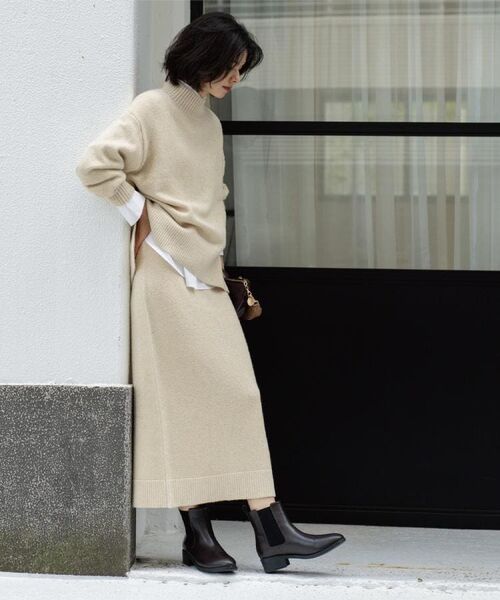 OPAQUE.CLIP / オペーク ドット クリップ ロング・マキシ丈スカート | ラメスパンコールナロースカート/セットアップ対応可【洗濯機OK】 | 詳細17