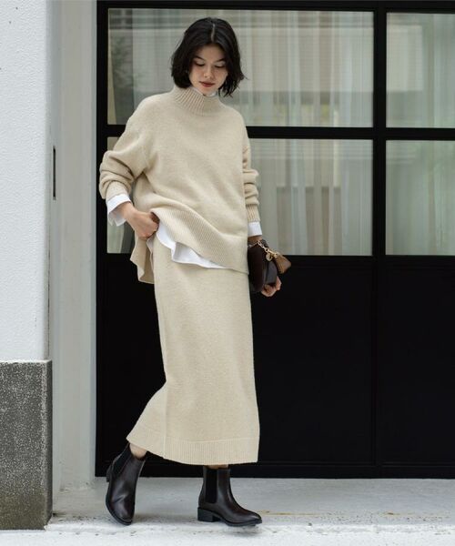 OPAQUE.CLIP / オペーク ドット クリップ ロング・マキシ丈スカート | ラメスパンコールナロースカート/セットアップ対応可【洗濯機OK】 | 詳細18