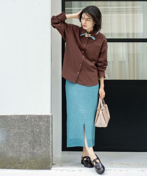 OPAQUE.CLIP / オペーク ドット クリップ ロング・マキシ丈スカート | ラメスパンコールナロースカート/セットアップ対応可【洗濯機OK】 | 詳細23