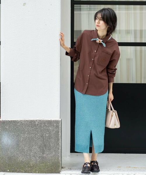 OPAQUE.CLIP / オペーク ドット クリップ ロング・マキシ丈スカート | ラメスパンコールナロースカート/セットアップ対応可【洗濯機OK】 | 詳細26