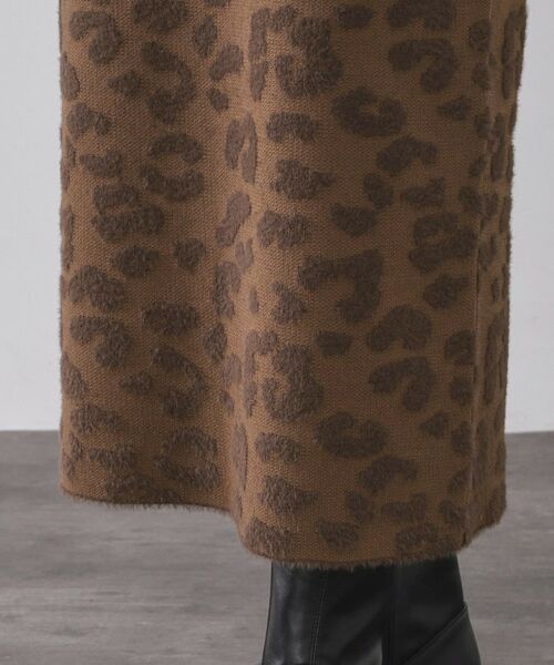 OPAQUE.CLIP / オペーク ドット クリップ ロング・マキシ丈スカート | レオパードジャカードニットスカート【洗濯機OK】 | 詳細13