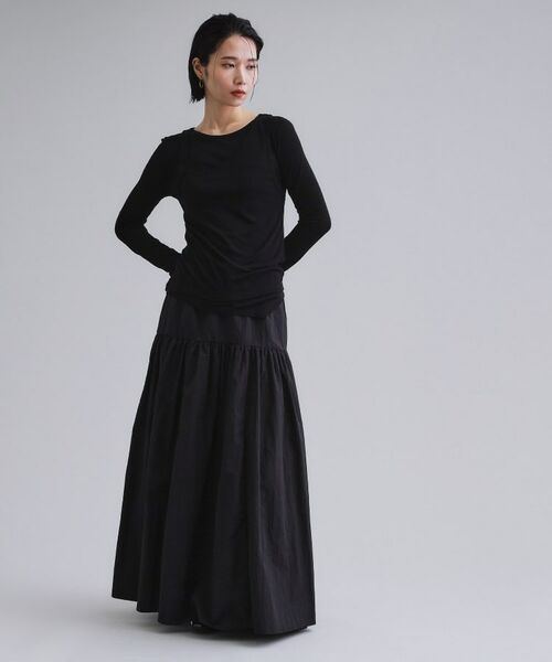 OPAQUE.CLIP / オペーク ドット クリップ ロング・マキシ丈スカート | 【es】ナイロンティアードマキシスカート【洗濯機OK】 | 詳細2