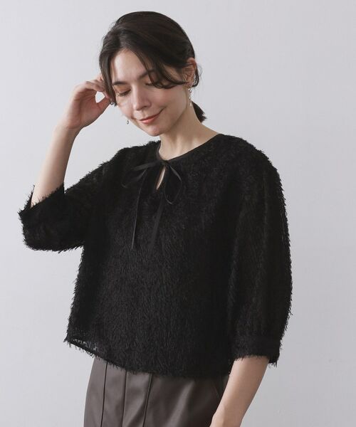 OPAQUE.CLIP / オペーク ドット クリップ シャツ・ブラウス | 前後2WAY シアーフリンジジャカードブラウス【洗濯機OK】 | 詳細12