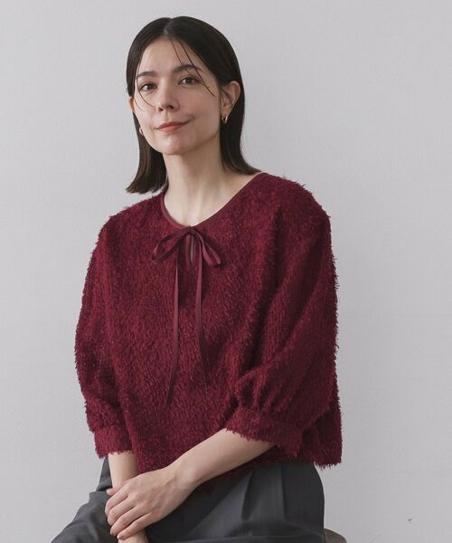 OPAQUE.CLIP / オペーク ドット クリップ シャツ・ブラウス | 前後2WAY シアーフリンジジャカードブラウス【洗濯機OK】 | 詳細15