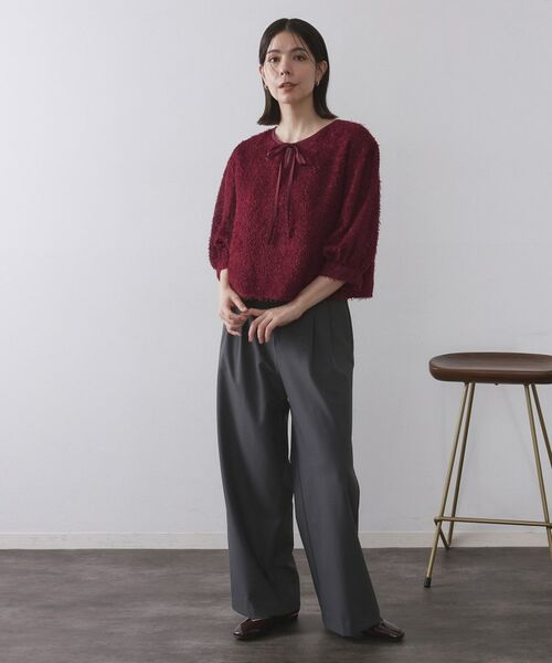 OPAQUE.CLIP / オペーク ドット クリップ シャツ・ブラウス | 前後2WAY シアーフリンジジャカードブラウス【洗濯機OK】 | 詳細16