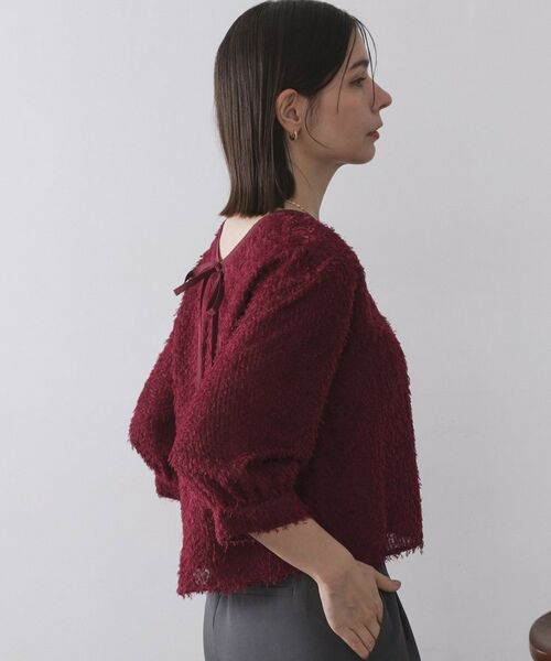 OPAQUE.CLIP / オペーク ドット クリップ シャツ・ブラウス | 前後2WAY シアーフリンジジャカードブラウス【洗濯機OK】 | 詳細17