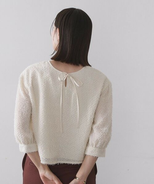 OPAQUE.CLIP / オペーク ドット クリップ シャツ・ブラウス | 前後2WAY シアーフリンジジャカードブラウス【洗濯機OK】 | 詳細2