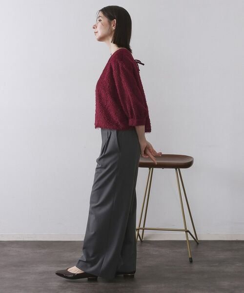 OPAQUE.CLIP / オペーク ドット クリップ シャツ・ブラウス | 前後2WAY シアーフリンジジャカードブラウス【洗濯機OK】 | 詳細20