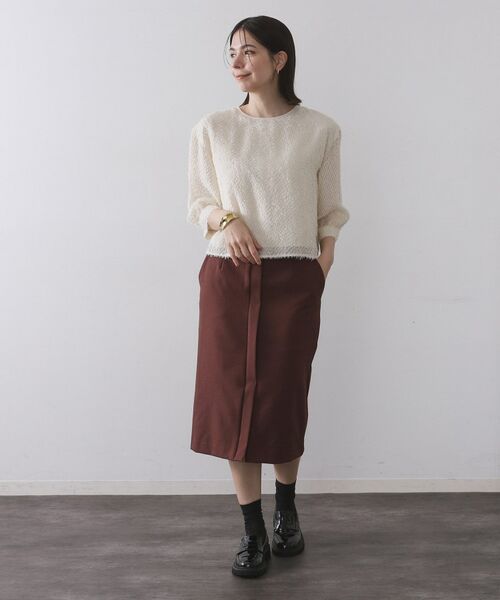 OPAQUE.CLIP / オペーク ドット クリップ シャツ・ブラウス | 前後2WAY シアーフリンジジャカードブラウス【洗濯機OK】 | 詳細3