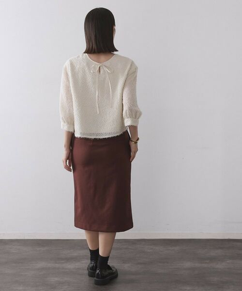 OPAQUE.CLIP / オペーク ドット クリップ シャツ・ブラウス | 前後2WAY シアーフリンジジャカードブラウス【洗濯機OK】 | 詳細4