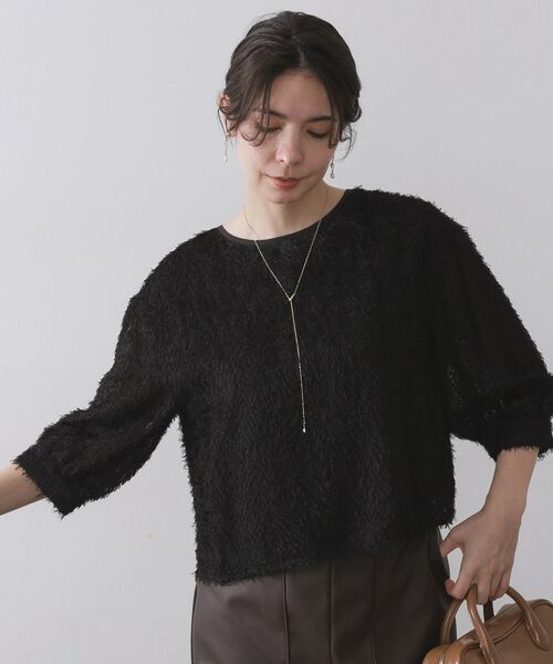 OPAQUE.CLIP / オペーク ドット クリップ シャツ・ブラウス | 前後2WAY シアーフリンジジャカードブラウス【洗濯機OK】 | 詳細8