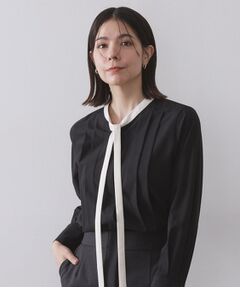 OPAQUE.CLIP / オペーク ドット クリップ シャツ・ブラウス | バイカラーボウタイブラウス【洗濯機OK】