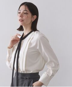 OPAQUE.CLIP / オペーク ドット クリップ シャツ・ブラウス | バイカラーボウタイブラウス【洗濯機OK】