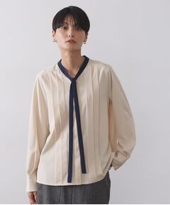 OPAQUE.CLIP / オペーク ドット クリップ シャツ・ブラウス | バイカラーボウタイブラウス【洗濯機OK】