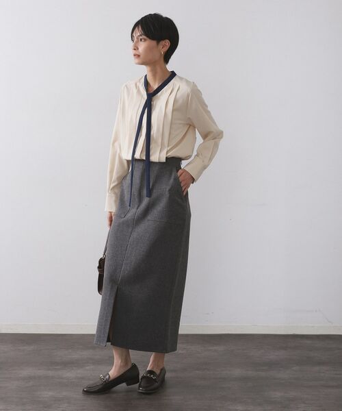 OPAQUE.CLIP / オペーク ドット クリップ シャツ・ブラウス | バイカラーボウタイブラウス【洗濯機OK】 | 詳細11