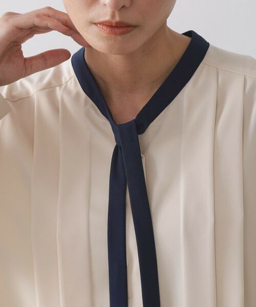 OPAQUE.CLIP / オペーク ドット クリップ シャツ・ブラウス | バイカラーボウタイブラウス【洗濯機OK】 | 詳細16