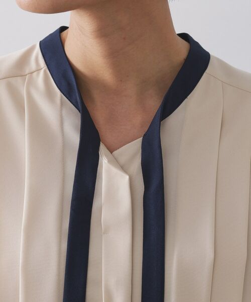 OPAQUE.CLIP / オペーク ドット クリップ シャツ・ブラウス | バイカラーボウタイブラウス【洗濯機OK】 | 詳細17