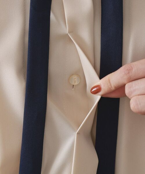 OPAQUE.CLIP / オペーク ドット クリップ シャツ・ブラウス | バイカラーボウタイブラウス【洗濯機OK】 | 詳細18