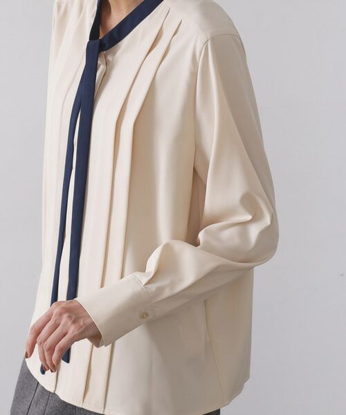 OPAQUE.CLIP / オペーク ドット クリップ シャツ・ブラウス | バイカラーボウタイブラウス【洗濯機OK】 | 詳細19