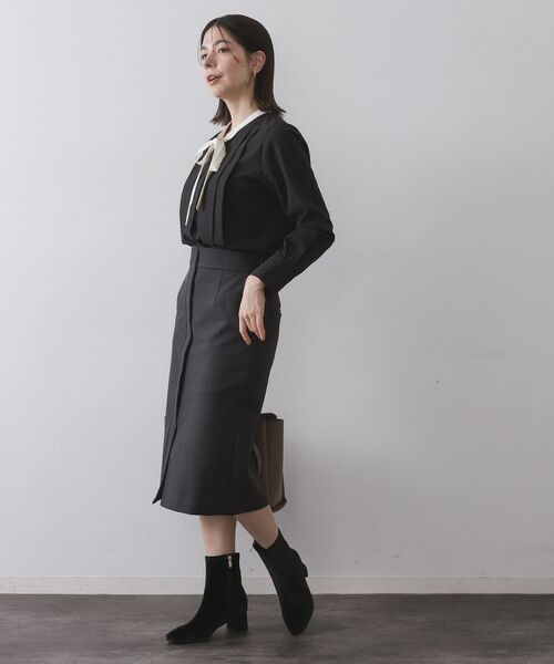 OPAQUE.CLIP / オペーク ドット クリップ シャツ・ブラウス | バイカラーボウタイブラウス【洗濯機OK】 | 詳細7