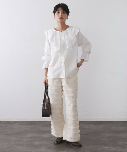 OPAQUE.CLIP / オペーク ドット クリップ シャツ・ブラウス | ラッフルフリルブラウス【洗濯機OK】 | 詳細2