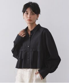 OPAQUE.CLIP / オペーク ドット クリップ シャツ・ブラウス | ピンタックフリルショートシャツ【洗濯機OK】