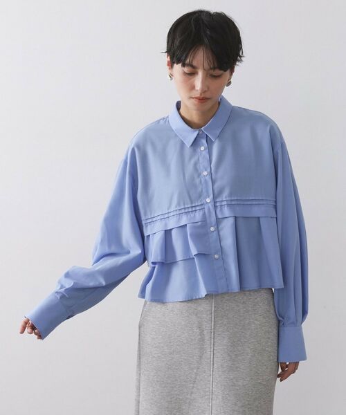 OPAQUE.CLIP / オペーク ドット クリップ シャツ・ブラウス | ピンタックフリルショートシャツ【洗濯機OK】 | 詳細13