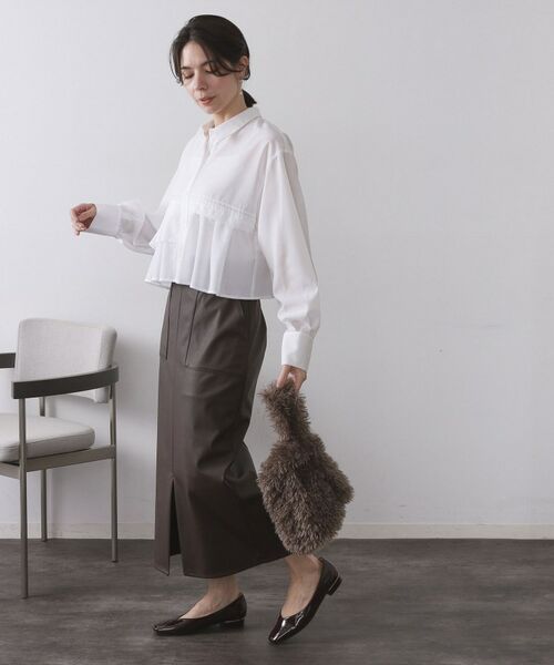 OPAQUE.CLIP / オペーク ドット クリップ シャツ・ブラウス | ピンタックフリルショートシャツ【洗濯機OK】 | 詳細3