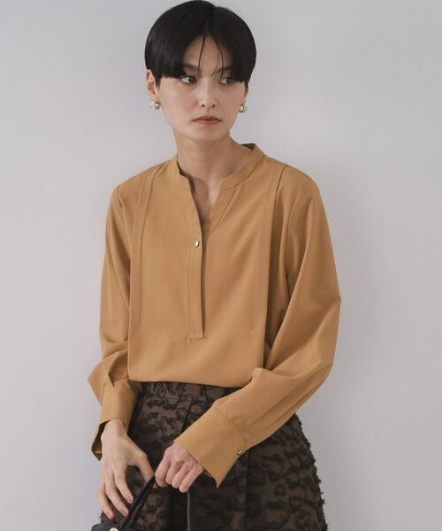 OPAQUE.CLIP / オペーク ドット クリップ シャツ・ブラウス | タックスキッパーブラウス【洗濯機OK】(キャメルブラウン(041))